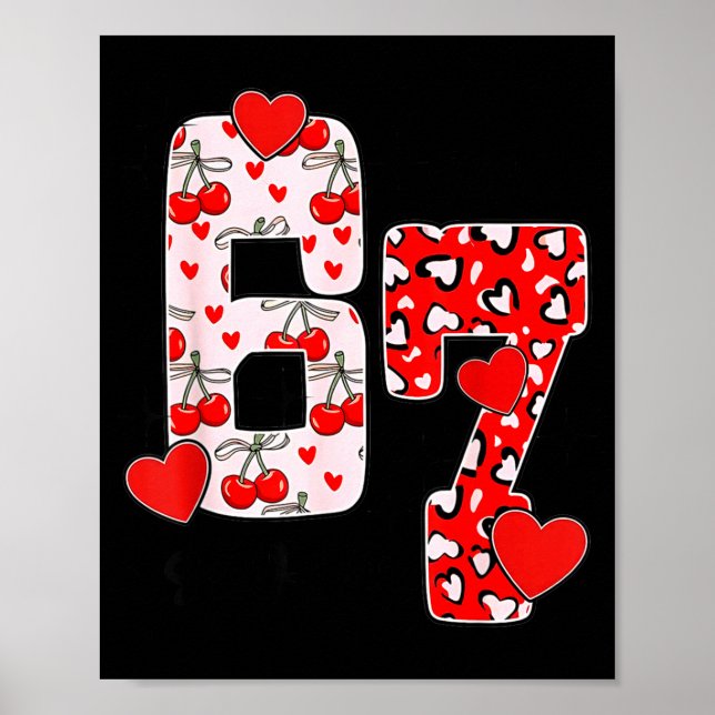 Affiche Joyeuse Saint-Valentin 67 Meme Cœurs Arc Coquette  (Devant)
