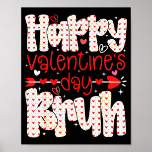 Affiche Joyeuse Saint-Valentin Bruh Meme Cœur Rétro Garçon