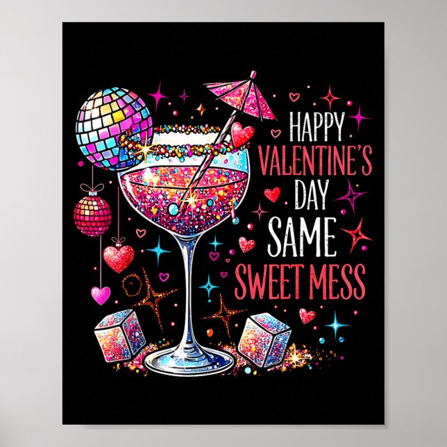Affiche Joyeuse Saint-Valentin Même Désordre Mignon Coquet (Devant)