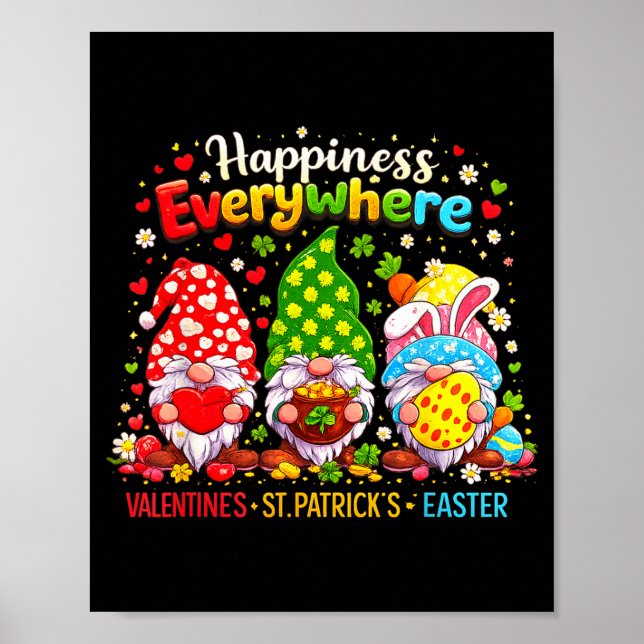 Affiche Joyeuse Saint-Valentin Saint-Patrick Pâques Joyeus (Devant)