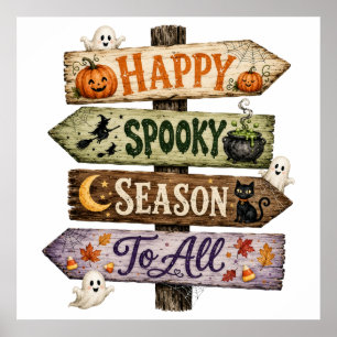 Affiche Joyeuse Saison Effrayante à Tous Halloween