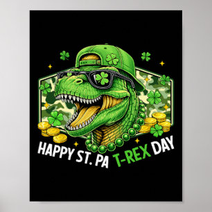 Affiche Joyeuse St Pat-rex Day Dinosaure Camo St Patricks 