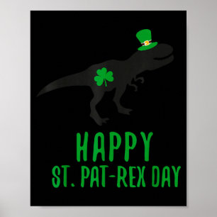 Affiche Joyeuse st. pat-rex journée st. patricks day dinos