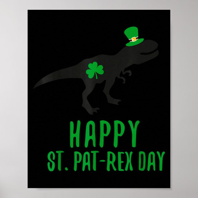 Affiche Joyeuse st. pat-rex journée st. patricks day dinos (Devant)