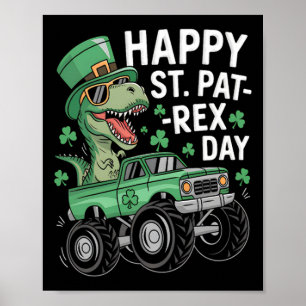 Affiche Joyeuse St Pat-rex Patricks Day Dinosaure Monstre 