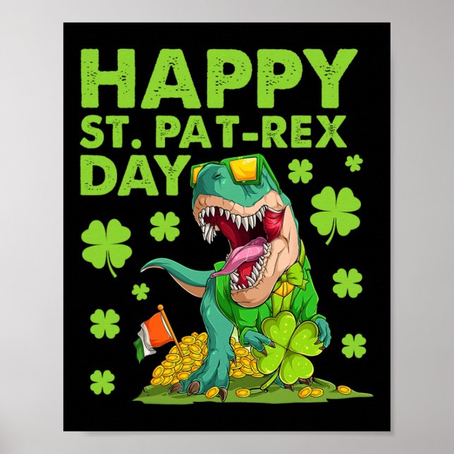 Affiche Joyeuse St Pat T-rex Day Dinosaure St Patricks Day (Devant)