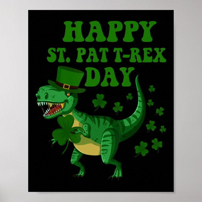 Affiche Joyeuse St Pat Trex Day Dinosaure St Patricks Day  (Devant)