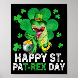Affiche Joyeuse St Pat Trex Day Dinosaure Tout-Petits St P