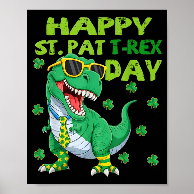 Affiche Joyeuse St Pat Trex journée dinosaure St-Patrick j (Devant)