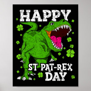 Affiche Joyeuse St Patrick Dinosaure T-rex Garçons Tout-pe