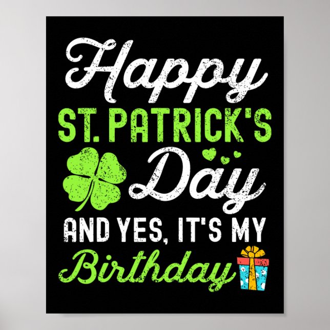 Affiche Joyeuse St Patrick Et Oui C'est Mon Anniversaire L (Devant)