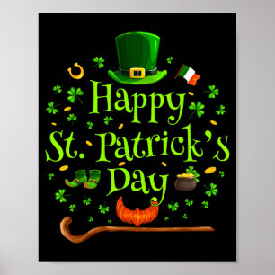 Affiche Joyeuse st patricks day trèfle saint irlandais