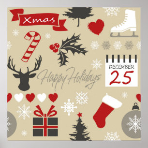 Affiche Joyeuses fêtes