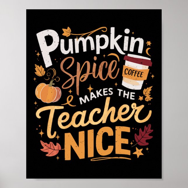 Affiche Joyeuses Fêtes de Thanksgiving Dîner Jour de la di (Devant)