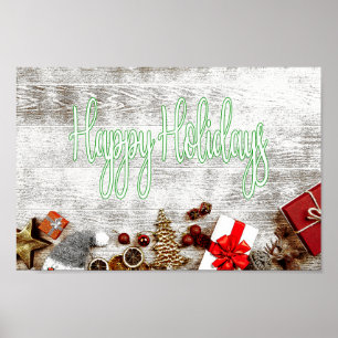 Affiche Joyeuses Fêtes - Joyeux Noël, Meilleurs Vœux