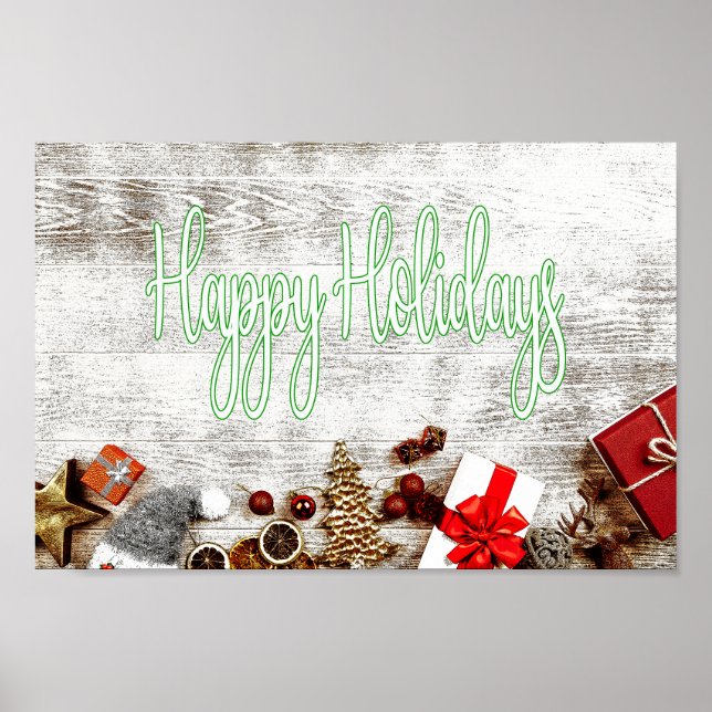 Affiche Joyeuses Fêtes - Joyeux Noël, Meilleurs Vœux (Devant)