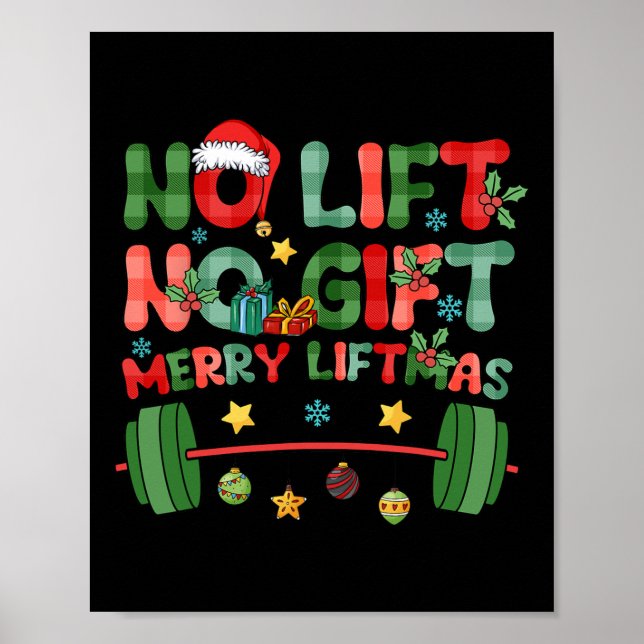 Affiche Joyeuses Fêtes Sans Ascenseur Pas De Noël Présente (Devant)