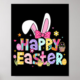 Affiche Joyeuses Pâques 2026 Lapin Mignon de Pâques Femme