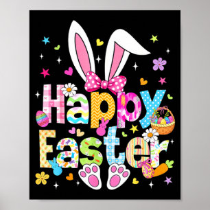 Affiche Joyeuses Pâques 2026 Mignon Lapin Jour de Pâques F