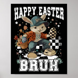 Affiche Joyeuses Pâques Bruh Bunny Skateboarding Enfants e