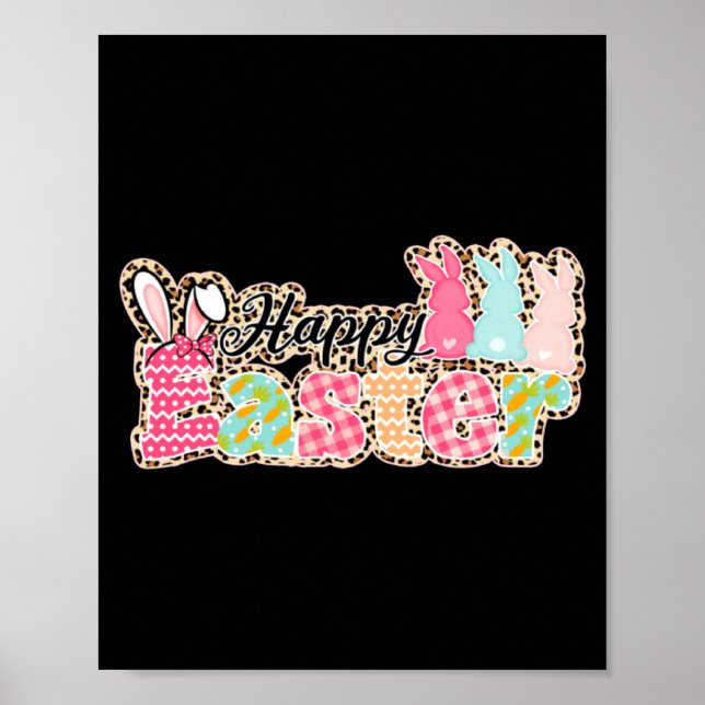 Affiche Joyeuses Pâques citations Œuf Lapin  (Devant)