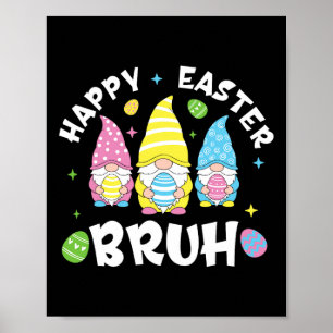 Affiche Joyeuses Pâques drôle de lapin de Pâques Joyeuses