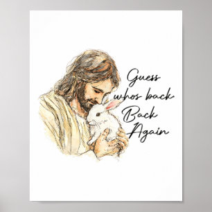 Affiche Joyeuses Pâques Drôle Devinez qui est Ck Jésus Lap