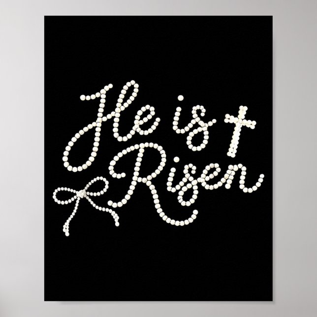 Affiche Joyeuses Pâques il est ressuscité perle Jésus chré (Devant)