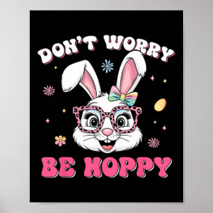Affiche Joyeuses Pâques Lapin Groovy Visage Ne vous inquié