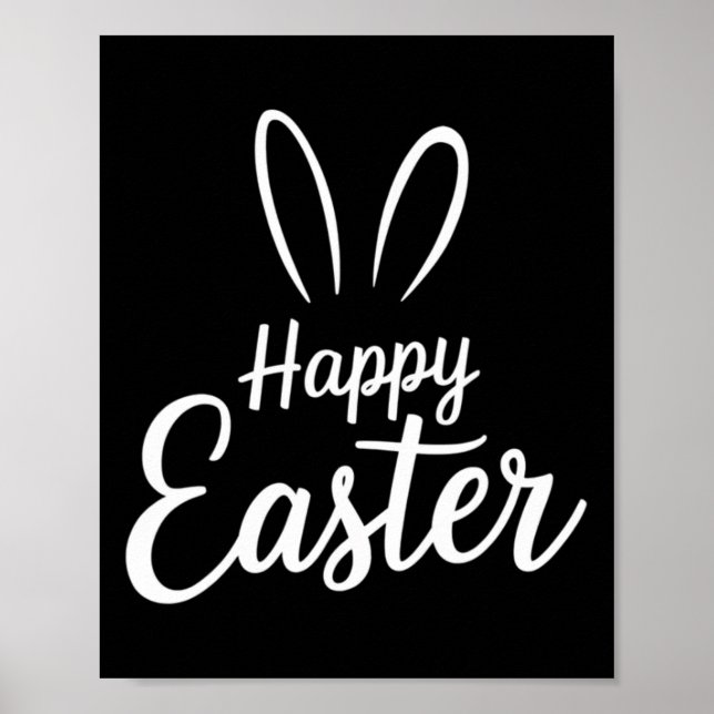 Affiche Joyeuses Pâques Lapin Mignon Lapin Jour de Pâques  (Devant)