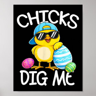 Affiche Joyeuses Pâques Les poussins m'aiment Pâques Tout-