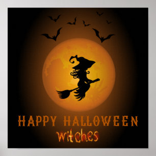 Affiche Joyeuses sorcières Halloween