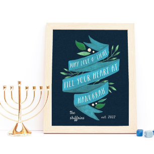 Affiche Joyeuses Tidings Hanoukka personnalisée