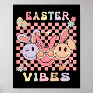 Affiche Joyeuses Vibes de Pâques Bunnies Enfants Enfants J
