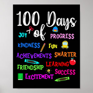Affiche Joyeux 100 Jour De L'École Enseignant Enfant Garço