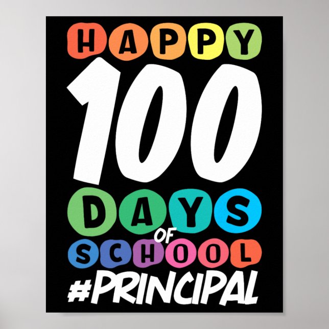 Affiche Joyeux 100 Jours De Principal De L'École (Devant)