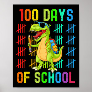 Affiche Joyeux 100 Jours D'École 100E Jour Dinosaur Dino T