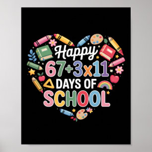 Affiche Joyeux 100 Jours D'école Équation Mathématique 100
