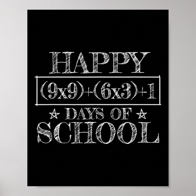 Affiche Joyeux 100 Jours D'école Équation Mathématique Drô (Devant)