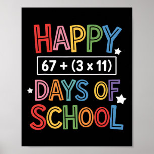 Affiche Joyeux 100 Jours D'École Équation Mathématique Ens