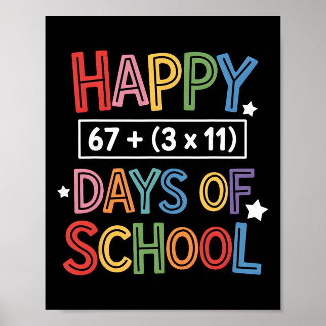Affiche Joyeux 100 Jours D'École Équation Mathématique Ens (Devant)