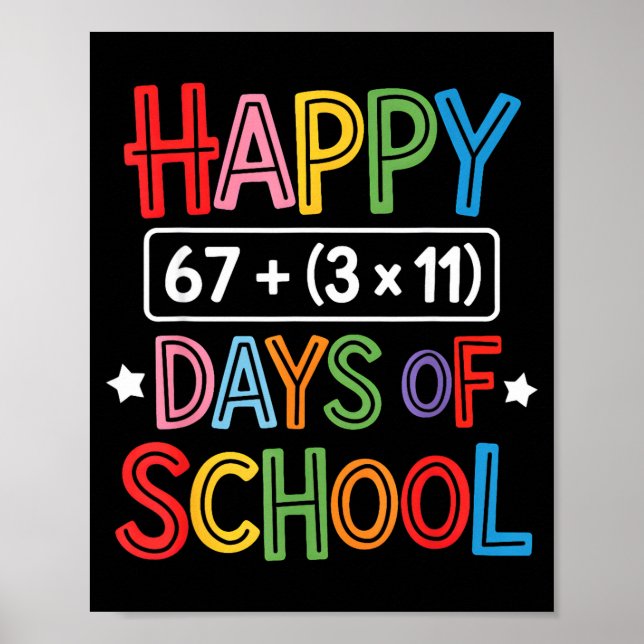 Affiche Joyeux 100 Jours D'École Équation Mathématique Ens (Devant)