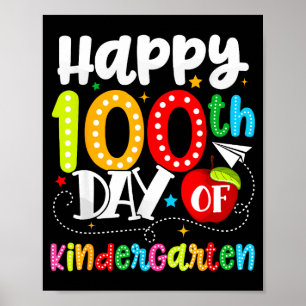 Affiche Joyeux 100e jour de maternelle drôle enseignants É