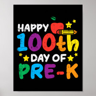 Affiche Joyeux 100e jour de pré-maternelle Pomme 100 jours