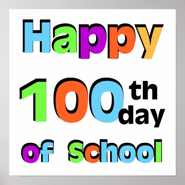 Affiche Joyeux 100e jour d'école (Devant)