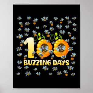 Affiche Joyeux 100e jour d'école Abeilles Rucher 100 Bourd