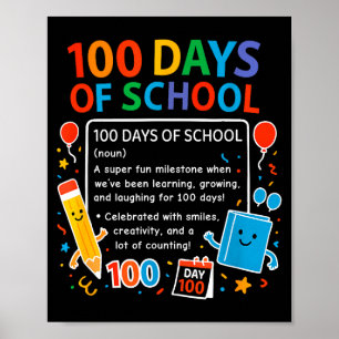 Affiche Joyeux 100e jour d'école Conception d'élève, 100 j