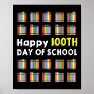 Affiche Joyeux 100e Jour D'école Élève Amusement 100 Jours