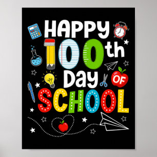 Affiche Joyeux 100e jour d'école Enseignant 100 jours d'éc