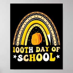 Affiche Joyeux 100e jour d'école Étudiants Enfants Enseign